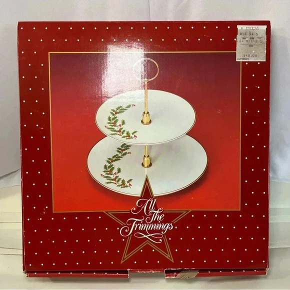 VINTAGE 80s Two Tier Tidbit Server All The Trimmings Macys Excellent Condition - Picture 9 of 12